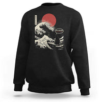 67 Six Seven Bruh Meme Sweatshirt Funny Japanese Black Cat Surfing The Great Wave Kanagawa - Wonder Print Shop