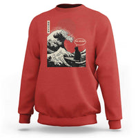 67 Six Seven Bruh Meme Sweatshirt Funny Japanese Black Cat Surfing The Great Wave Kanagawa - Wonder Print Shop