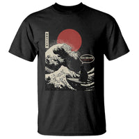 67 Six Seven Bruh Meme T Shirt Funny Japanese Black Cat Surfing The Great Wave Kanagawa - Wonder Print Shop