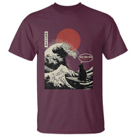 67 Six Seven Bruh Meme T Shirt Funny Japanese Black Cat Surfing The Great Wave Kanagawa - Wonder Print Shop
