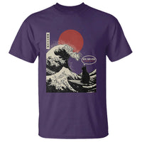 67 Six Seven Bruh Meme T Shirt Funny Japanese Black Cat Surfing The Great Wave Kanagawa - Wonder Print Shop