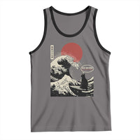 67 Six Seven Bruh Meme Tank Top Funny Japanese Black Cat Surfing The Great Wave Kanagawa - Wonder Print Shop