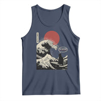 67 Six Seven Bruh Meme Tank Top Funny Japanese Black Cat Surfing The Great Wave Kanagawa - Wonder Print Shop