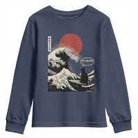 67 Six Seven Bruh Meme Youth Sweatshirt Funny Japanese Black Cat Surfing The Great Wave Kanagawa - Wonder Print Shop