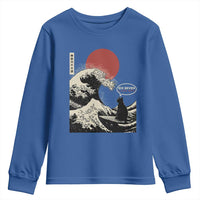 67 Six Seven Bruh Meme Youth Sweatshirt Funny Japanese Black Cat Surfing The Great Wave Kanagawa - Wonder Print Shop