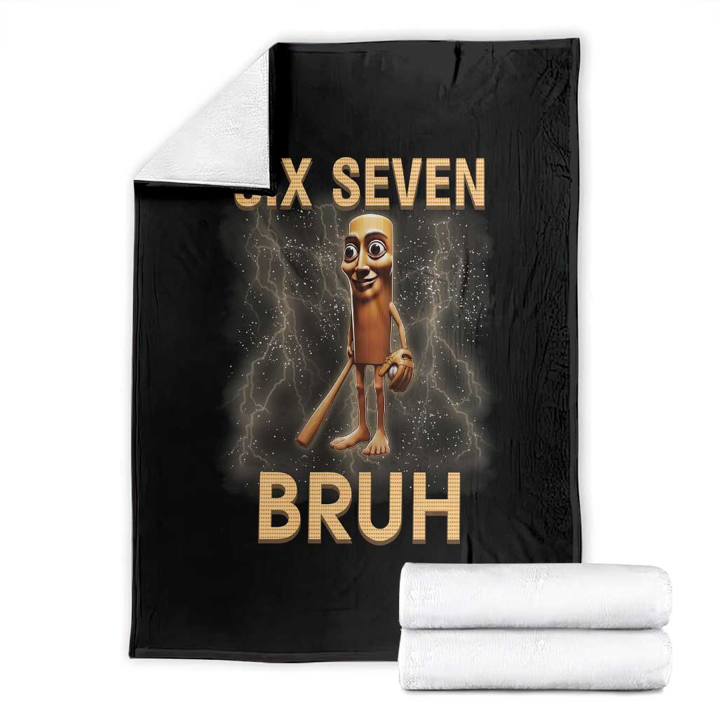 67 Bruh Meme Throw Blanket Funny Six Seven Tung Tung Sahur - Wonder Print Shop