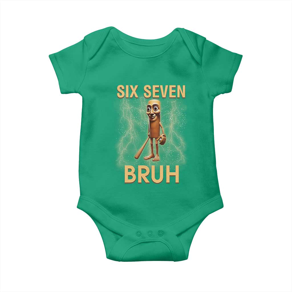67 Bruh Meme Baby Onesie Funny Six Seven Tung Tung Sahur - Wonder Print Shop