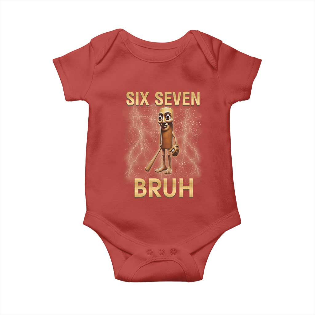 67 Bruh Meme Baby Onesie Funny Six Seven Tung Tung Sahur - Wonder Print Shop