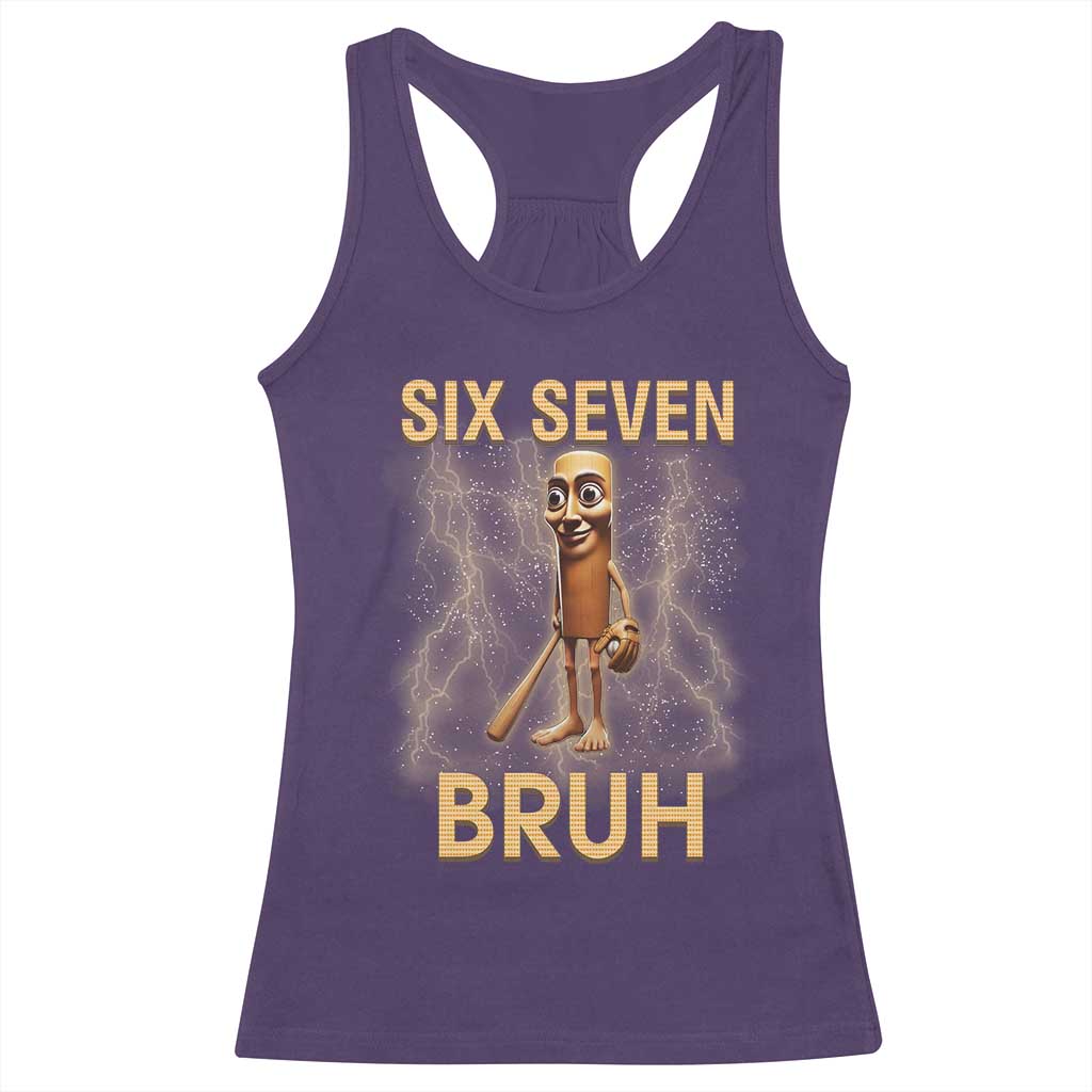 67 Bruh Meme Racerback Tank Top Funny Six Seven Tung Tung Sahur - Wonder Print Shop