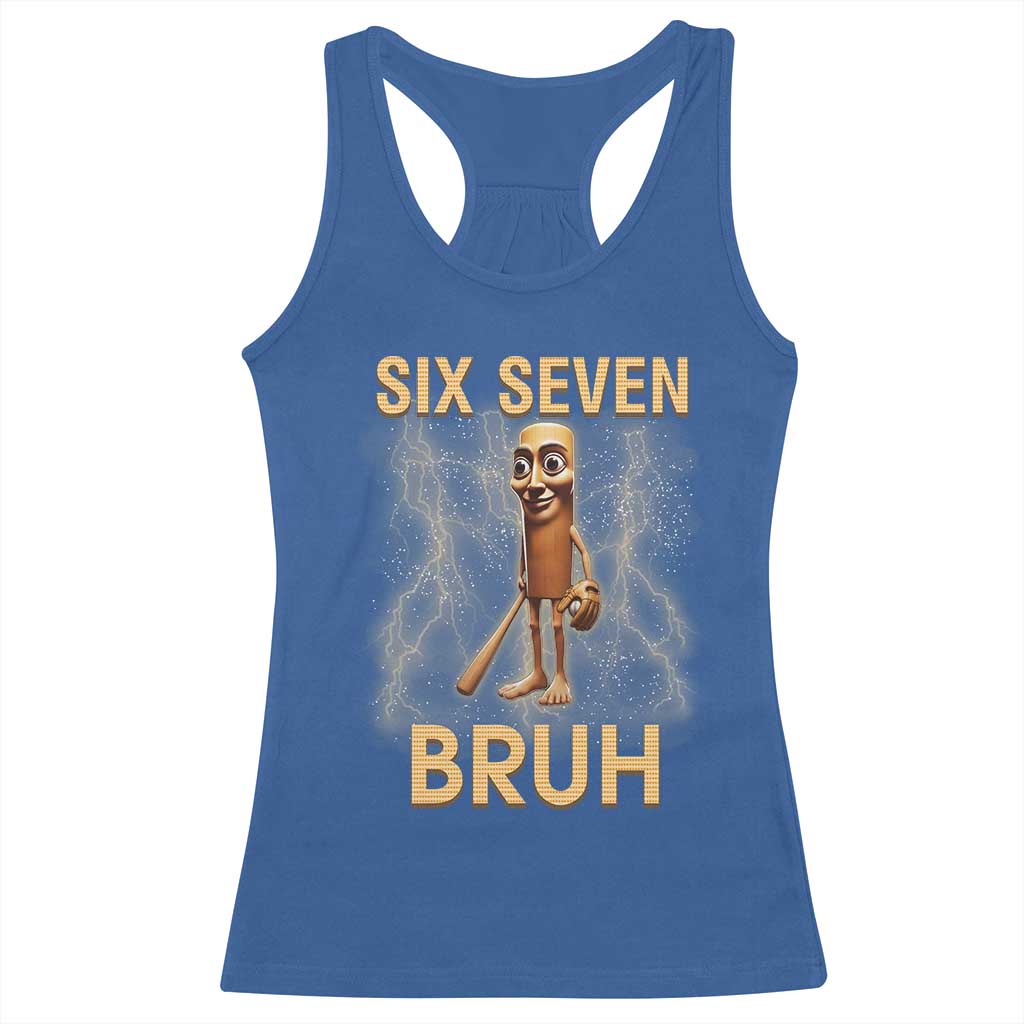 67 Bruh Meme Racerback Tank Top Funny Six Seven Tung Tung Sahur - Wonder Print Shop