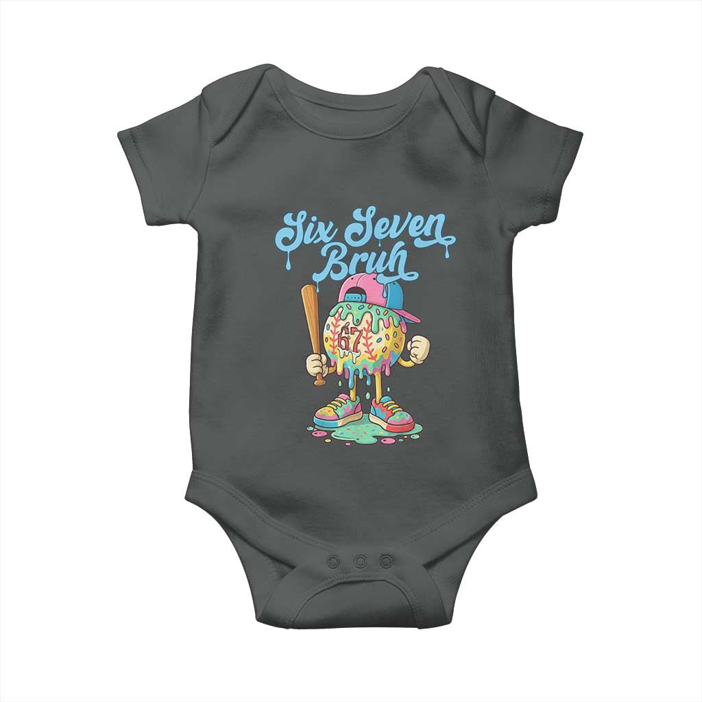 67 Bruh Meme Baby Onesie Ice Cream Drip Baseball Sport - Wonder Print Shop