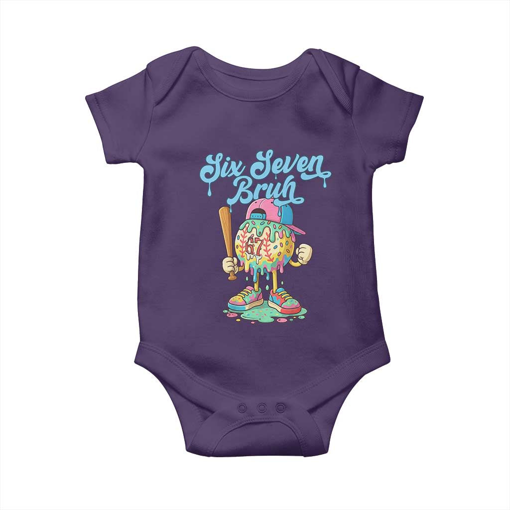67 Bruh Meme Baby Onesie Ice Cream Drip Baseball Sport - Wonder Print Shop
