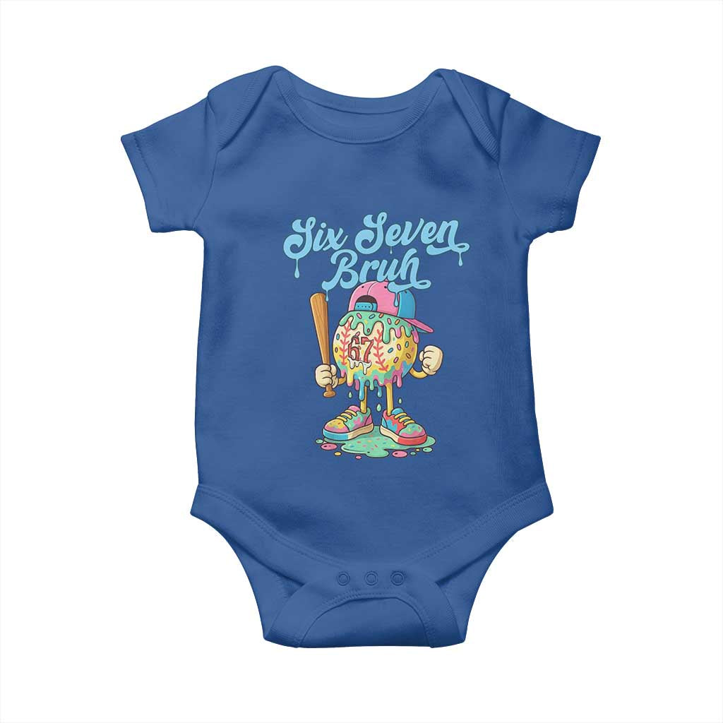 67 Bruh Meme Baby Onesie Ice Cream Drip Baseball Sport - Wonder Print Shop