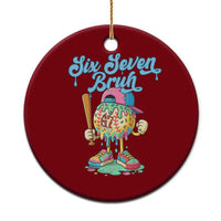 67 Bruh Meme Ceramic Ornament Ice Cream Drip Baseball Sport - Wonder Print Shop