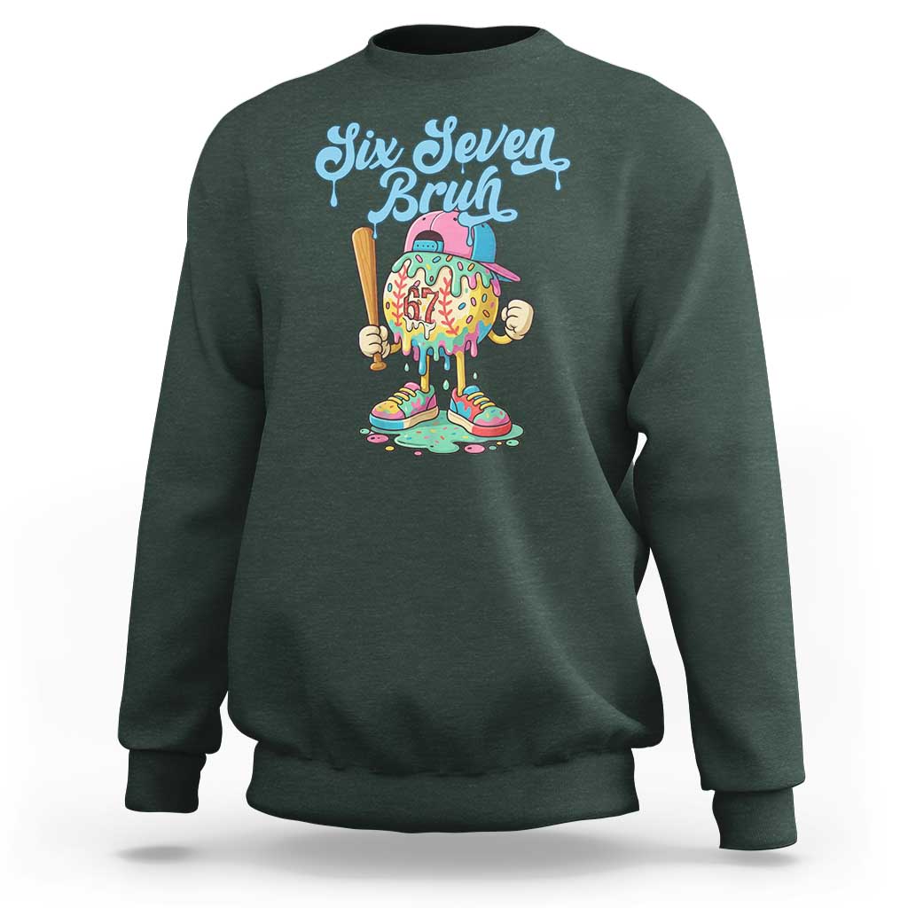 67 Bruh Meme Sweatshirt Ice Cream Drip Baseball Sport - Wonder Print Shop