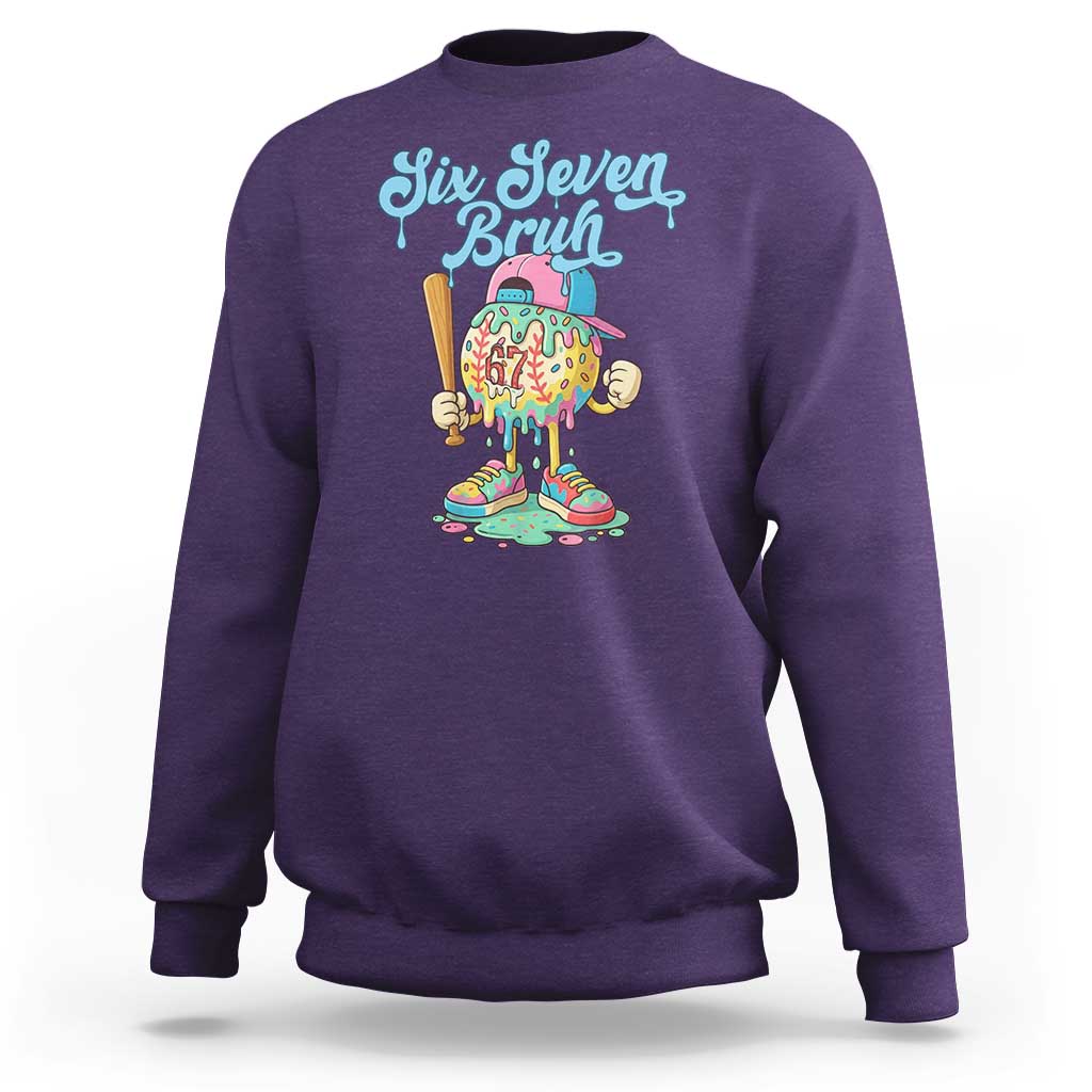 67 Bruh Meme Sweatshirt Ice Cream Drip Baseball Sport - Wonder Print Shop