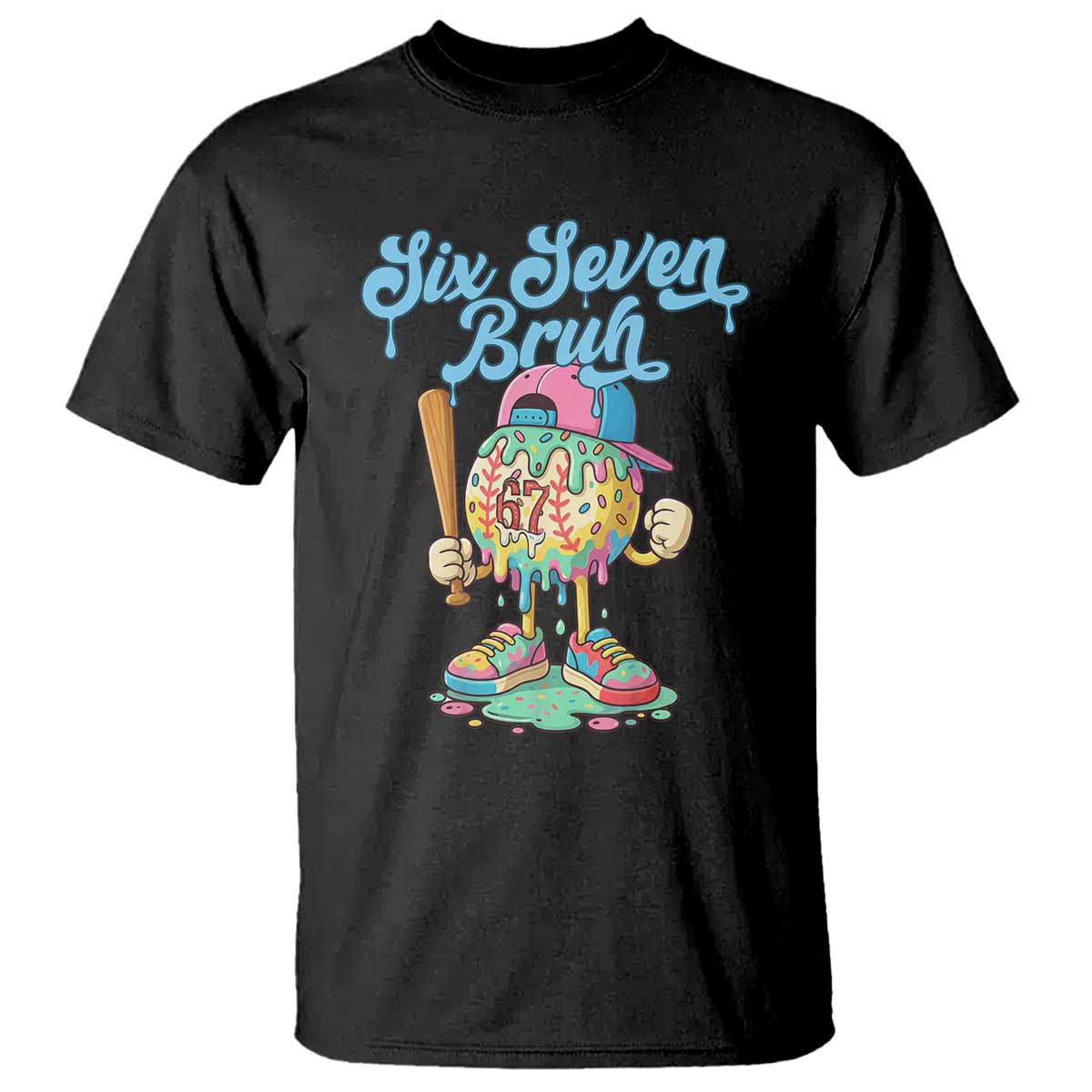 67 Bruh Meme T Shirt Ice Cream Drip Baseball Sport - Wonder Print Shop