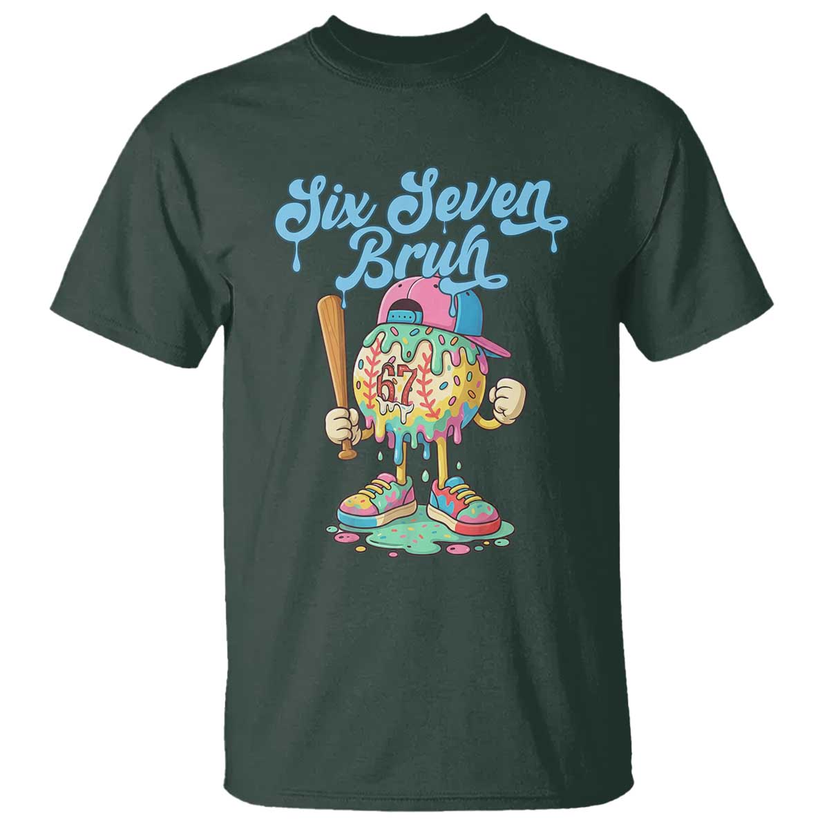 67 Bruh Meme T Shirt Ice Cream Drip Baseball Sport - Wonder Print Shop
