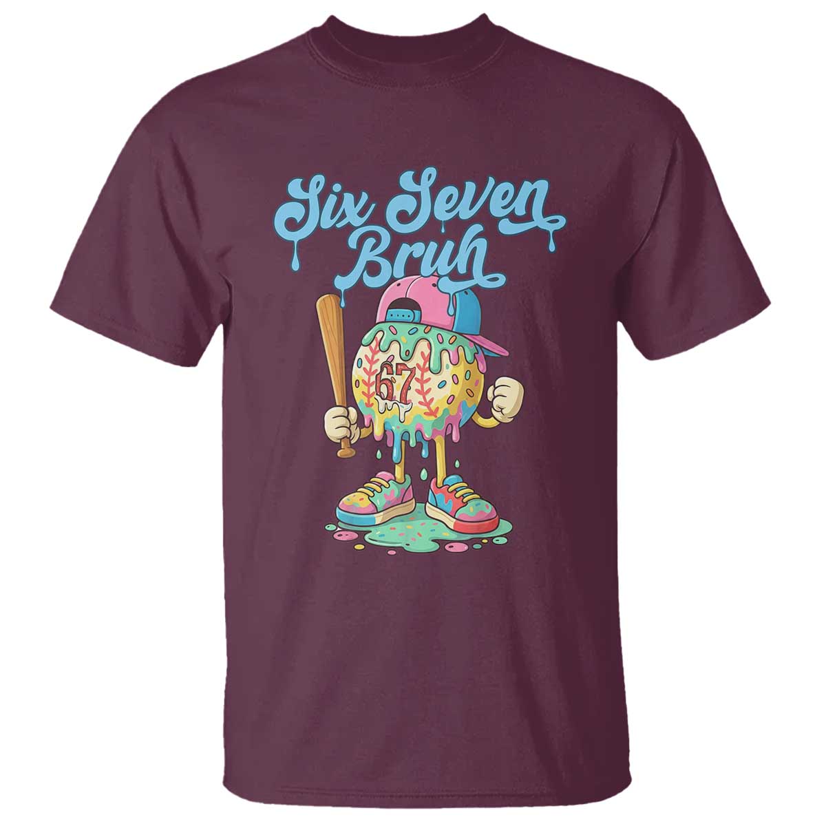 67 Bruh Meme T Shirt Ice Cream Drip Baseball Sport - Wonder Print Shop