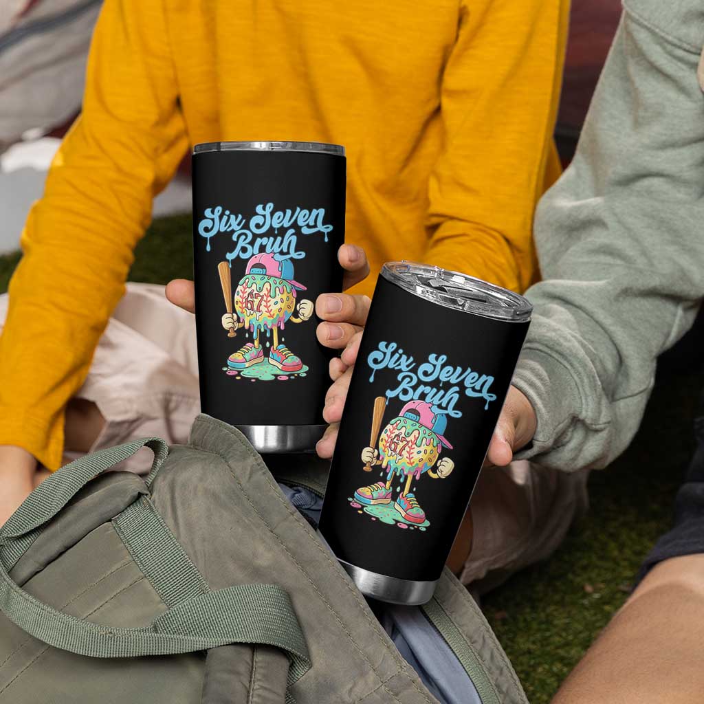 67 Bruh Meme Tumbler Cup Ice Cream Drip Baseball Sport - Wonder Print Shop