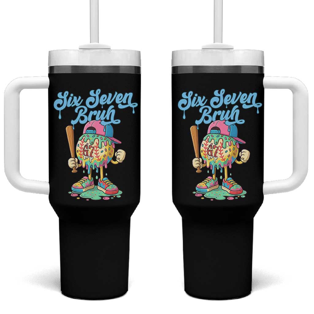 67 Bruh Meme Tumbler With Handle Ice Cream Drip Baseball Sport - Wonder Print Shop