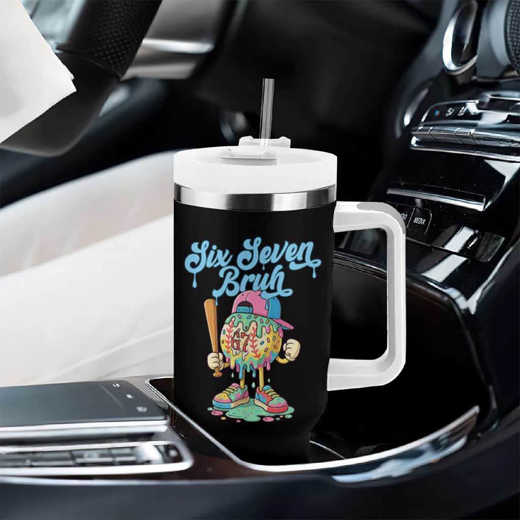 67 Bruh Meme Tumbler With Handle Ice Cream Drip Baseball Sport - Wonder Print Shop