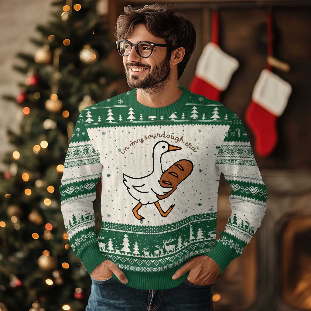 In My Sourdough Era Ugly Christmas Sweater Funny Silly Goose Sourdough - Wonder Print Shop