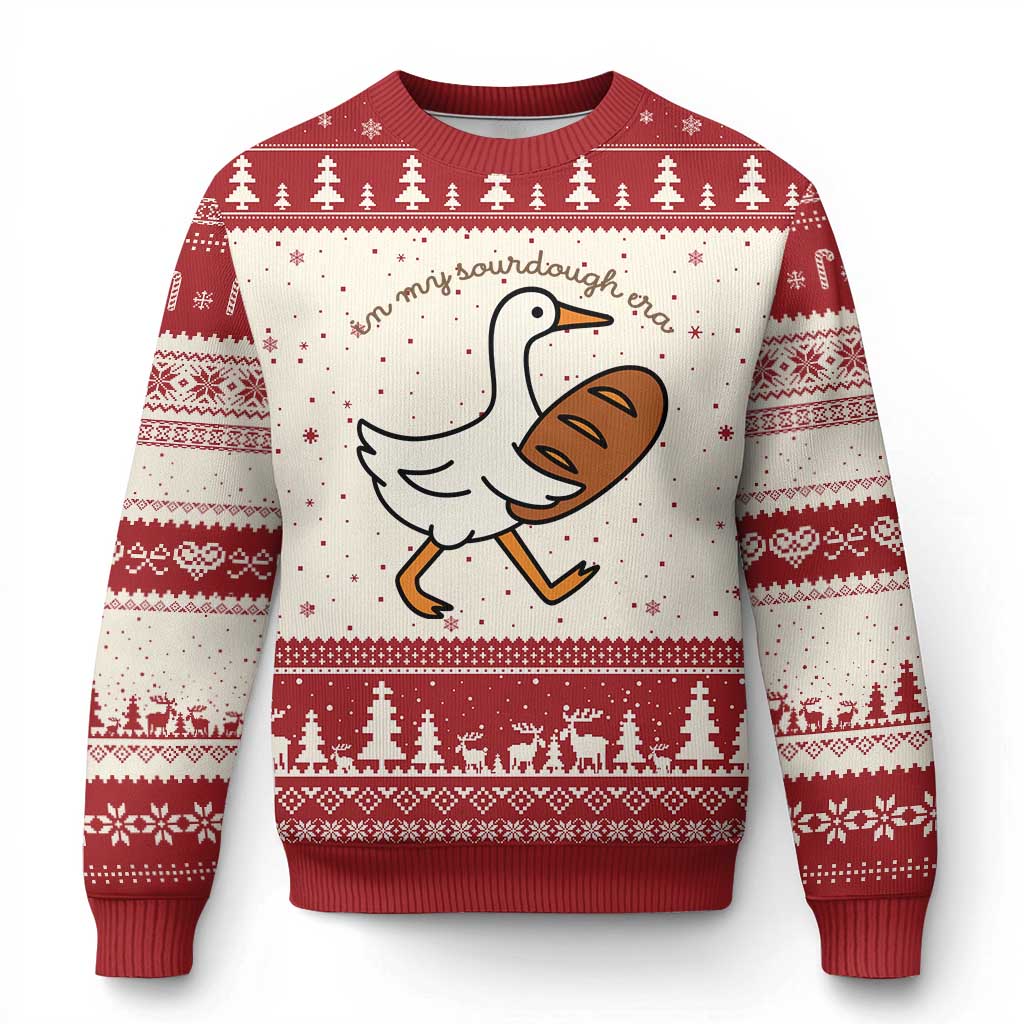 In My Sourdough Era Ugly Christmas Sweater Funny Silly Goose Sourdough - Wonder Print Shop