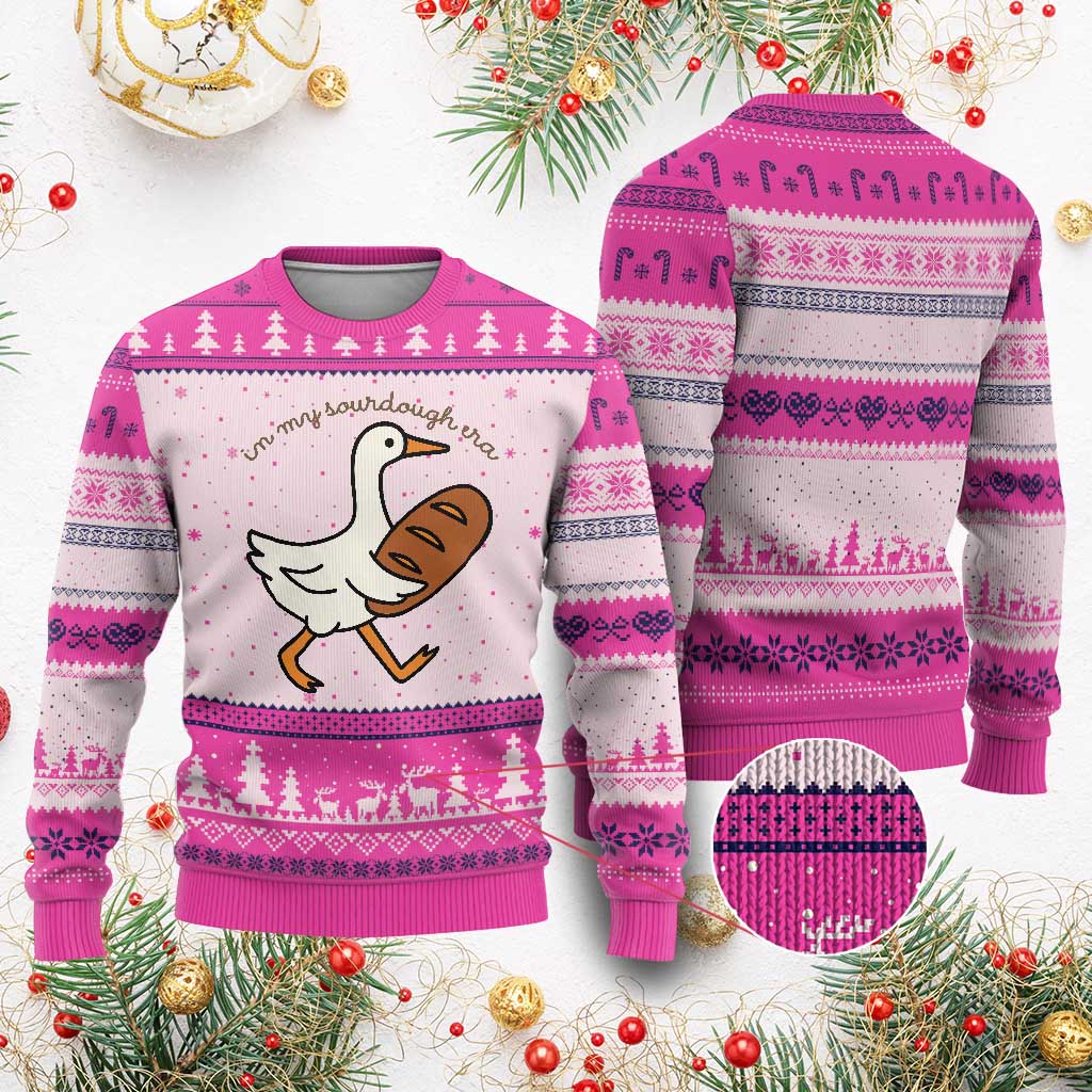 In My Sourdough Era Ugly Christmas Sweater Funny Silly Goose Sourdough - Wonder Print Shop