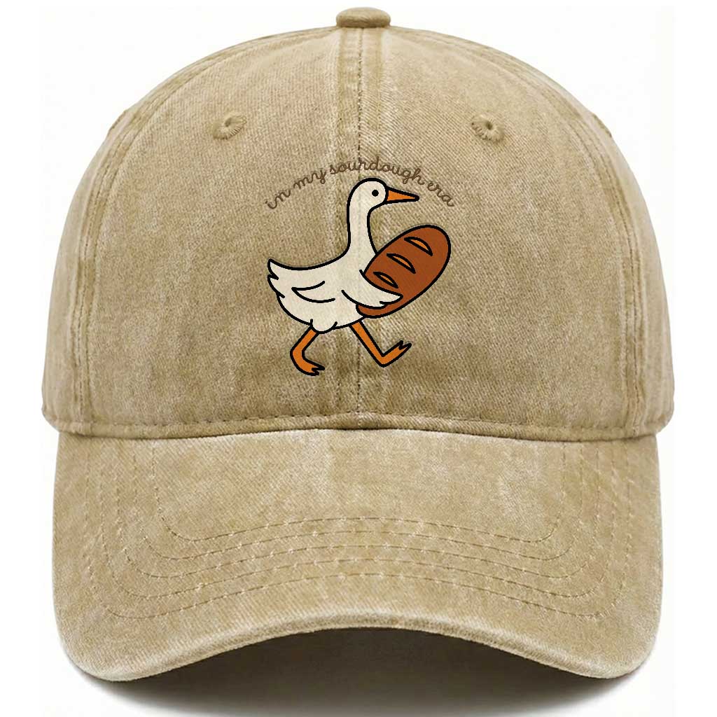 In My Sourdough Era Washed Cotton Baseball Cap Funny Silly Goose Sourdough