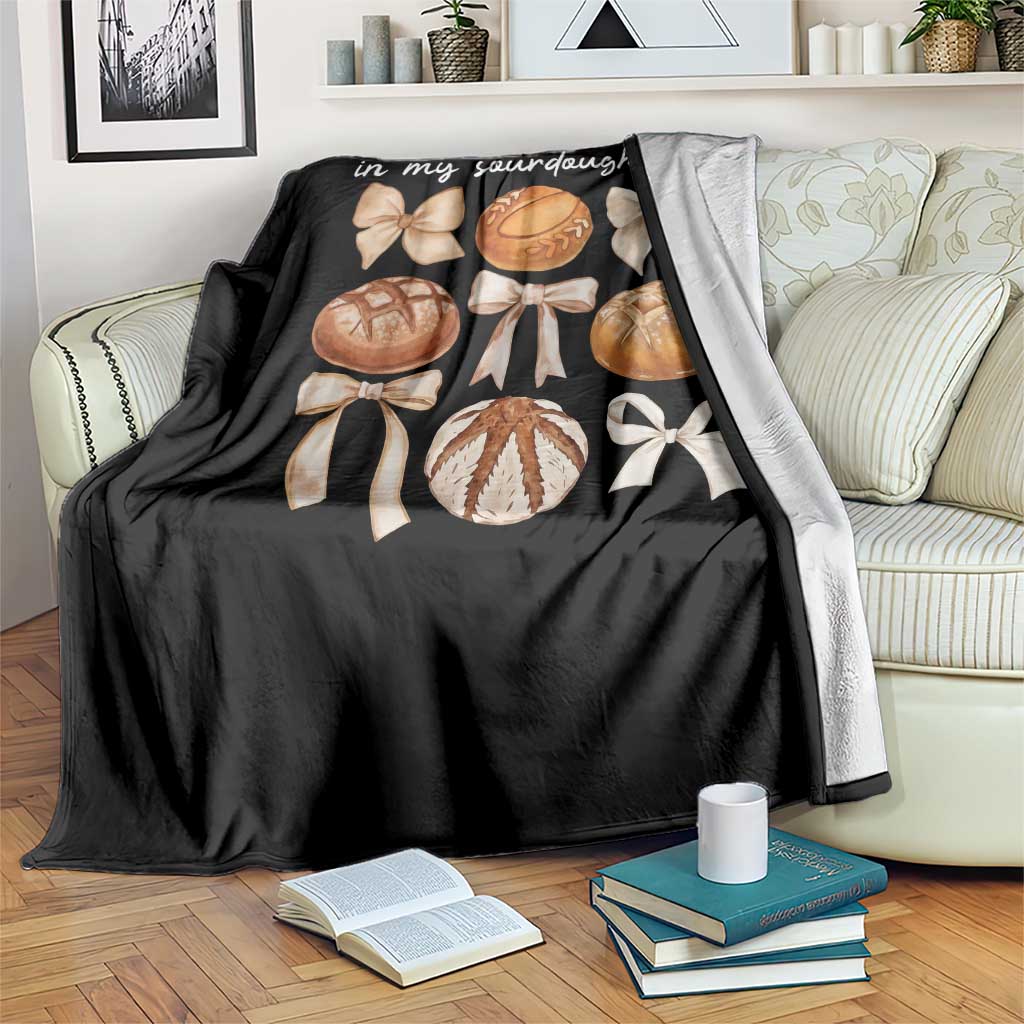 In My Sourdough Era Throw Blanket Coquette Bows Baking Bread Lover - Wonder Print Shop