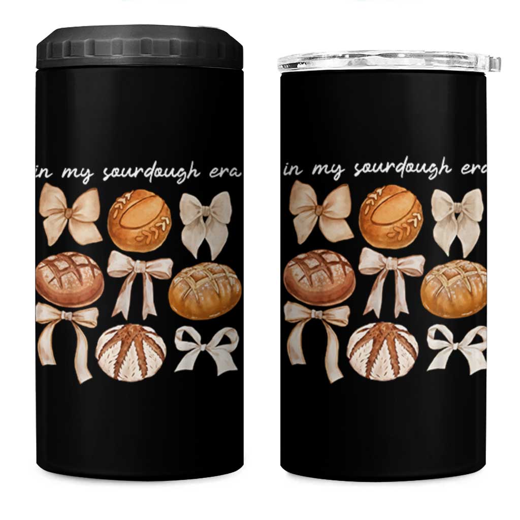In My Sourdough Era 4 in 1 Can Cooler Tumbler Coquette Bows Baking Bread Lover - Wonder Print Shop