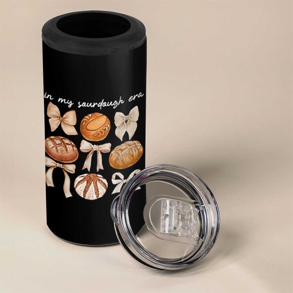 In My Sourdough Era 4 in 1 Can Cooler Tumbler Coquette Bows Baking Bread Lover - Wonder Print Shop