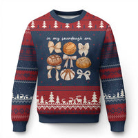 In My Sourdough Era Ugly Christmas Sweater Coquette Bows Baking Bread Lover - Wonder Print Shop