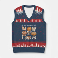 In My Sourdough Era V-Neck Knit Sweater Vest Coquette Bows Baking Bread Lover - Wonder Print Shop