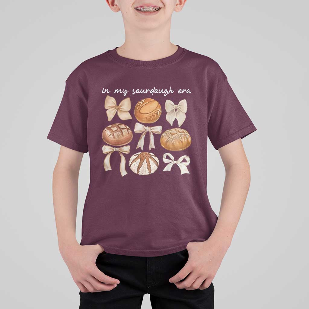 In My Sourdough Era T Shirt For Kid Coquette Bows Baking Bread Lover - Wonder Print Shop