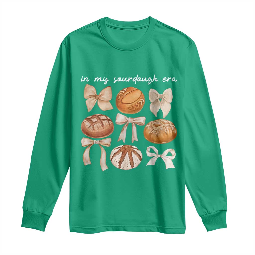 In My Sourdough Era Long Sleeve Shirt Coquette Bows Baking Bread Lover - Wonder Print Shop