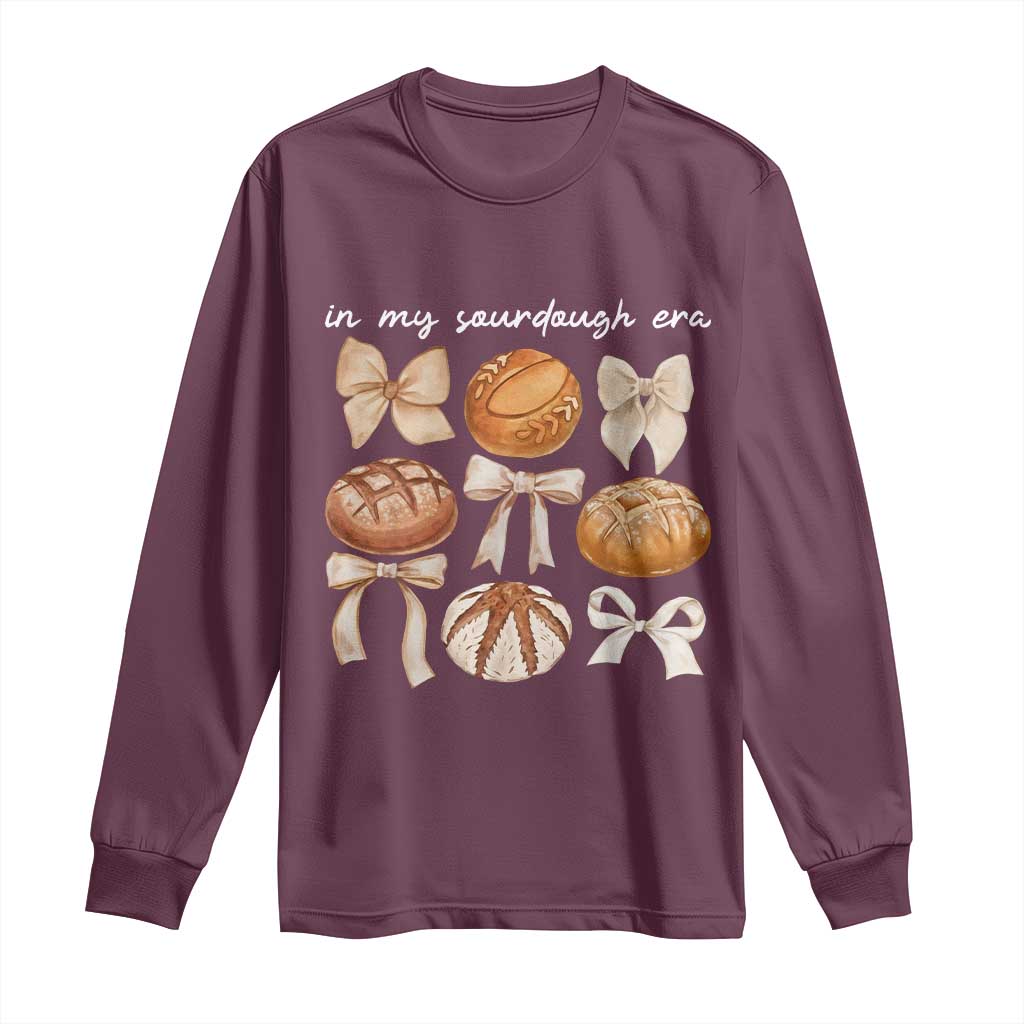 In My Sourdough Era Long Sleeve Shirt Coquette Bows Baking Bread Lover - Wonder Print Shop