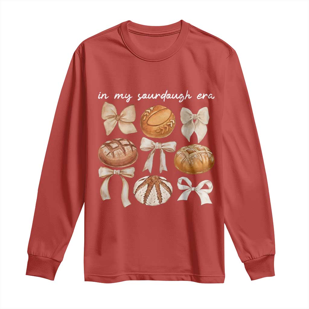 In My Sourdough Era Long Sleeve Shirt Coquette Bows Baking Bread Lover - Wonder Print Shop