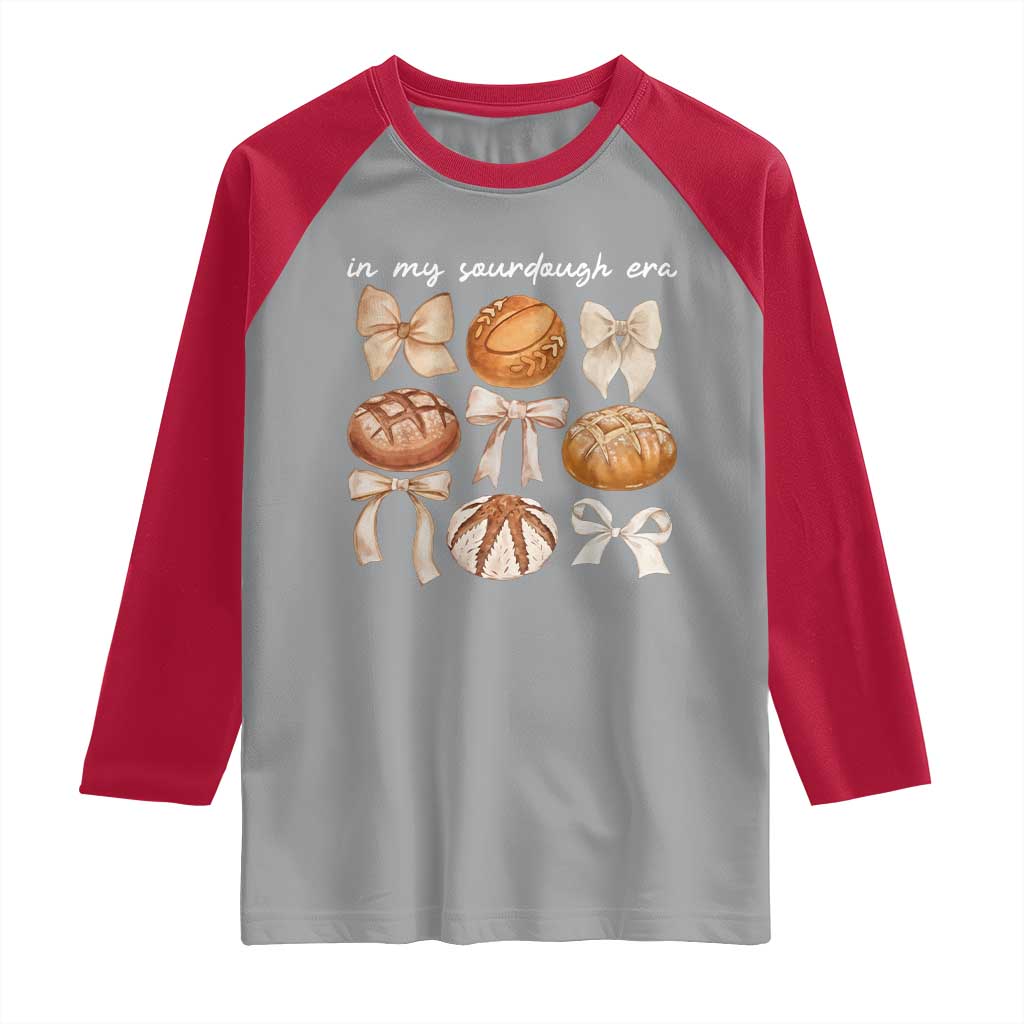 In My Sourdough Era Raglan Shirt Coquette Bows Baking Bread Lover - Wonder Print Shop