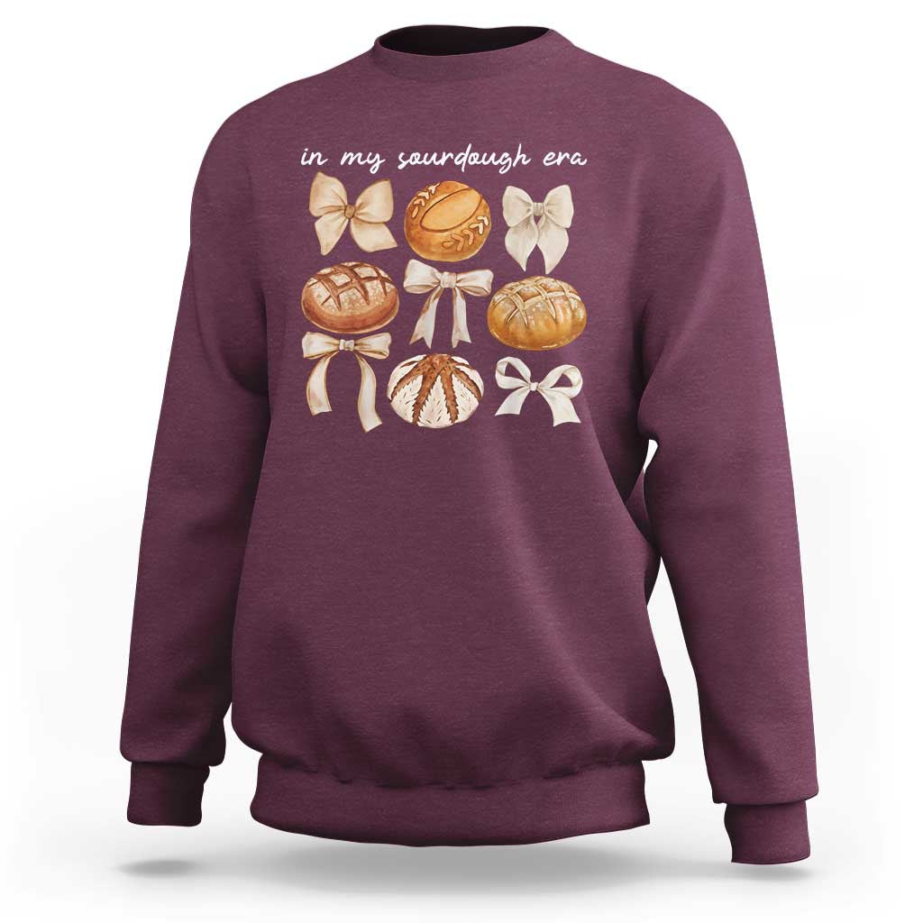In My Sourdough Era Sweatshirt Coquette Bows Baking Bread Lover - Wonder Print Shop
