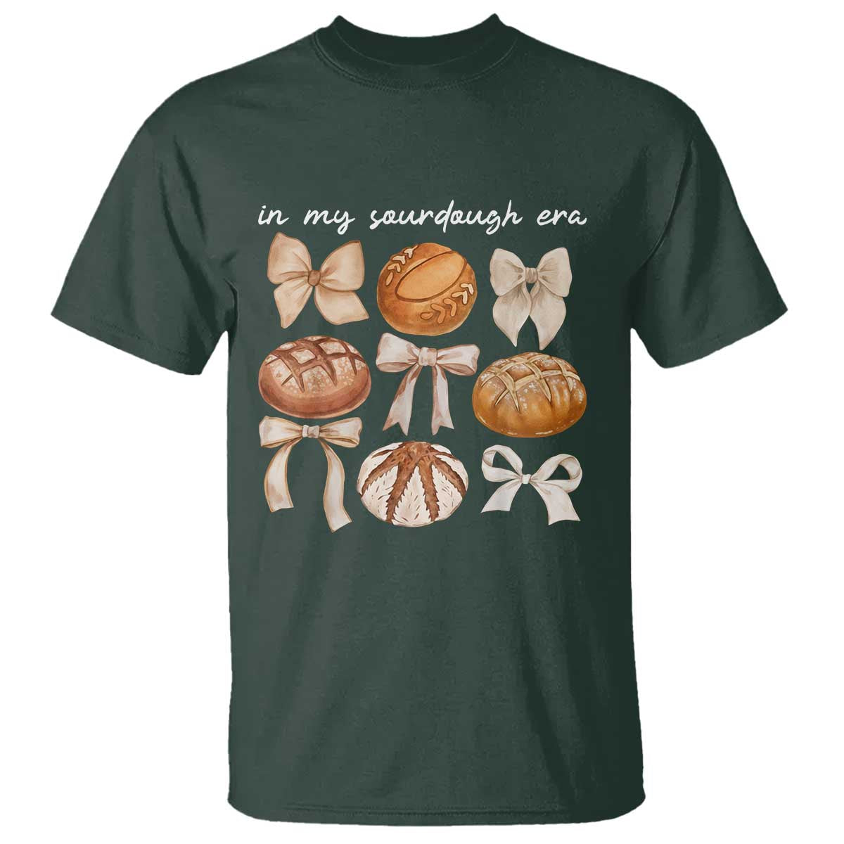 In My Sourdough Era T Shirt Coquette Bows Baking Bread Lover - Wonder Print Shop