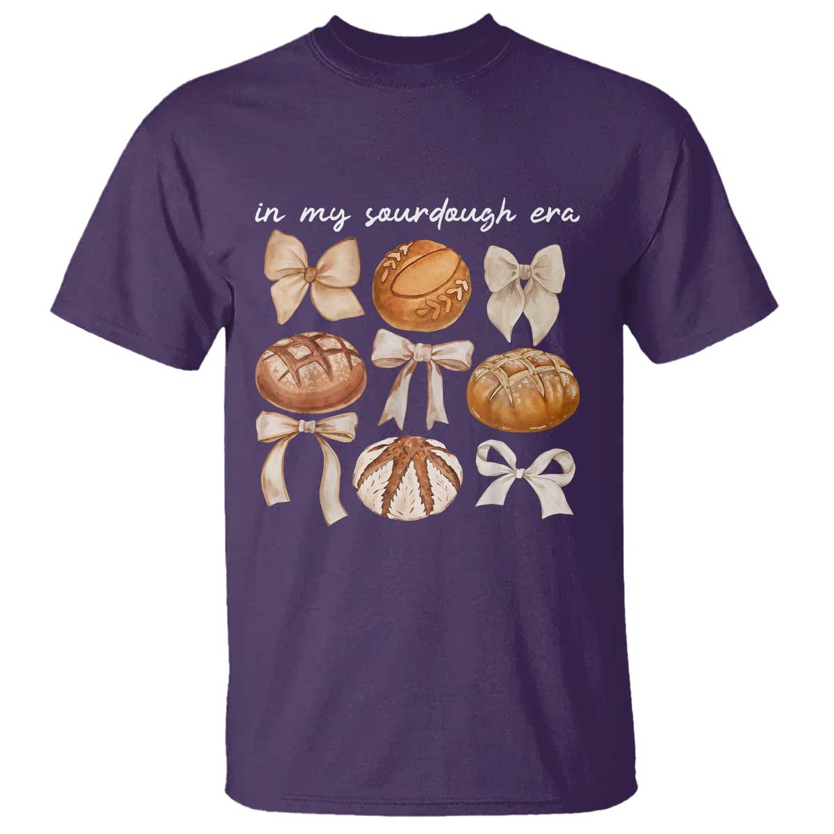 In My Sourdough Era T Shirt Coquette Bows Baking Bread Lover - Wonder Print Shop