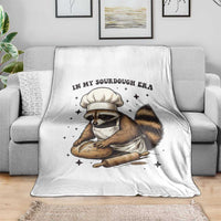 In My Sourdough Era Throw Blanket Funny Raccoon Baker - Wonder Print Shop