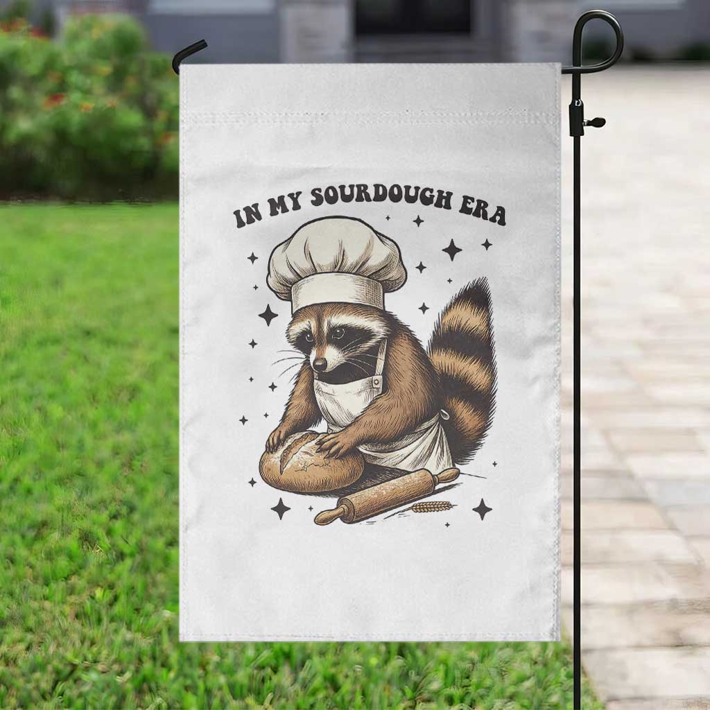 In My Sourdough Era Garden Flag Funny Raccoon Baker - Wonder Print Shop