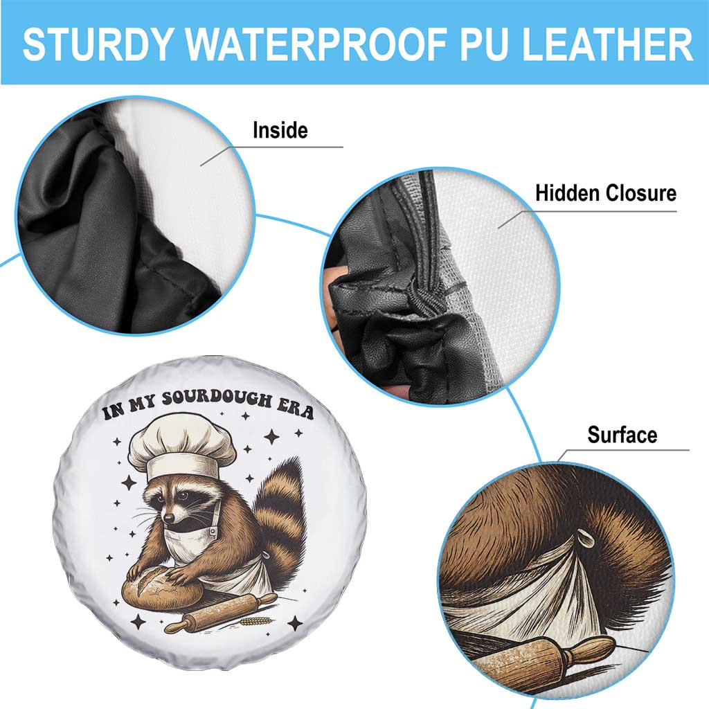 In My Sourdough Era Spare Tire Cover Funny Raccoon Baker - Wonder Print Shop