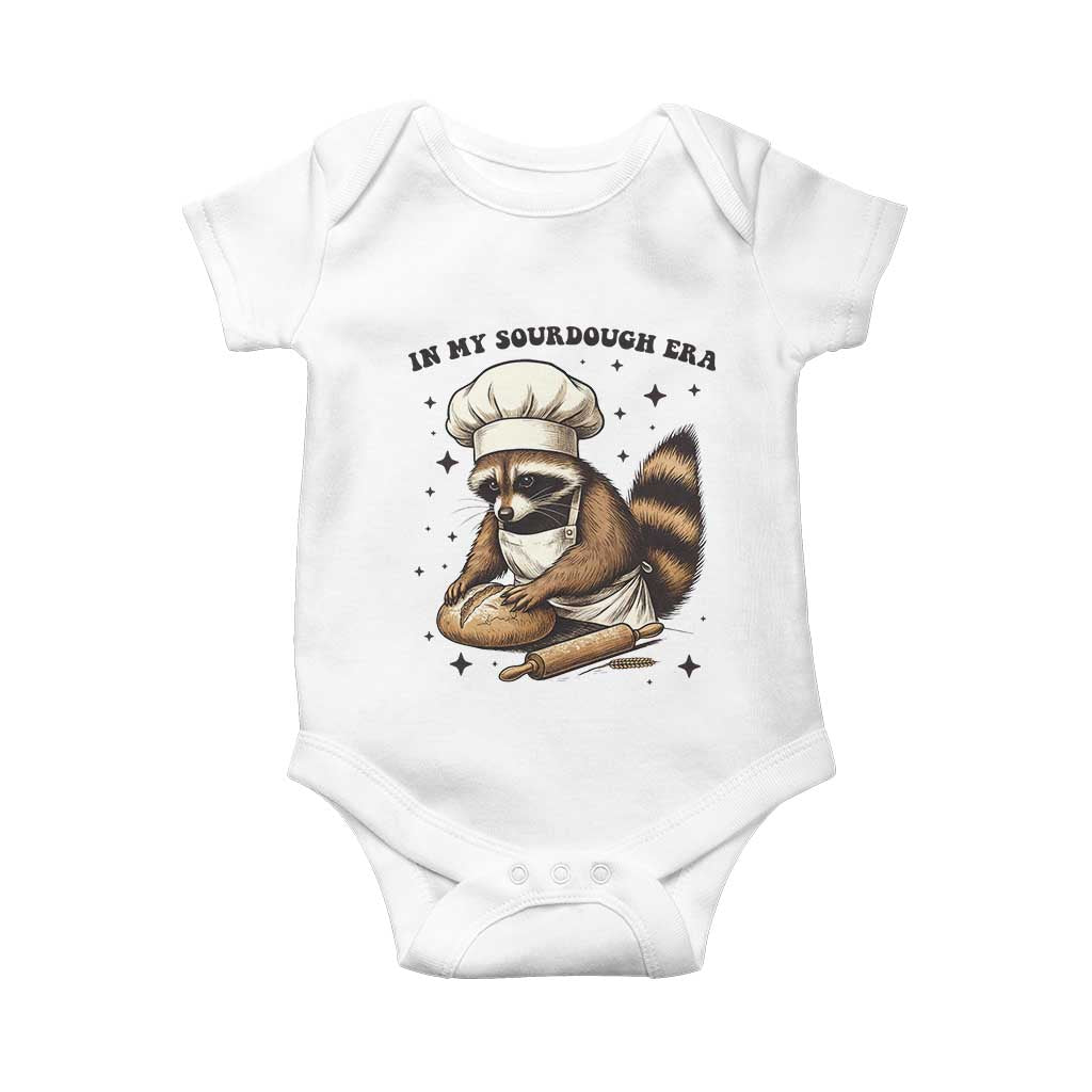 In My Sourdough Era Baby Onesie Funny Raccoon Baker - Wonder Print Shop