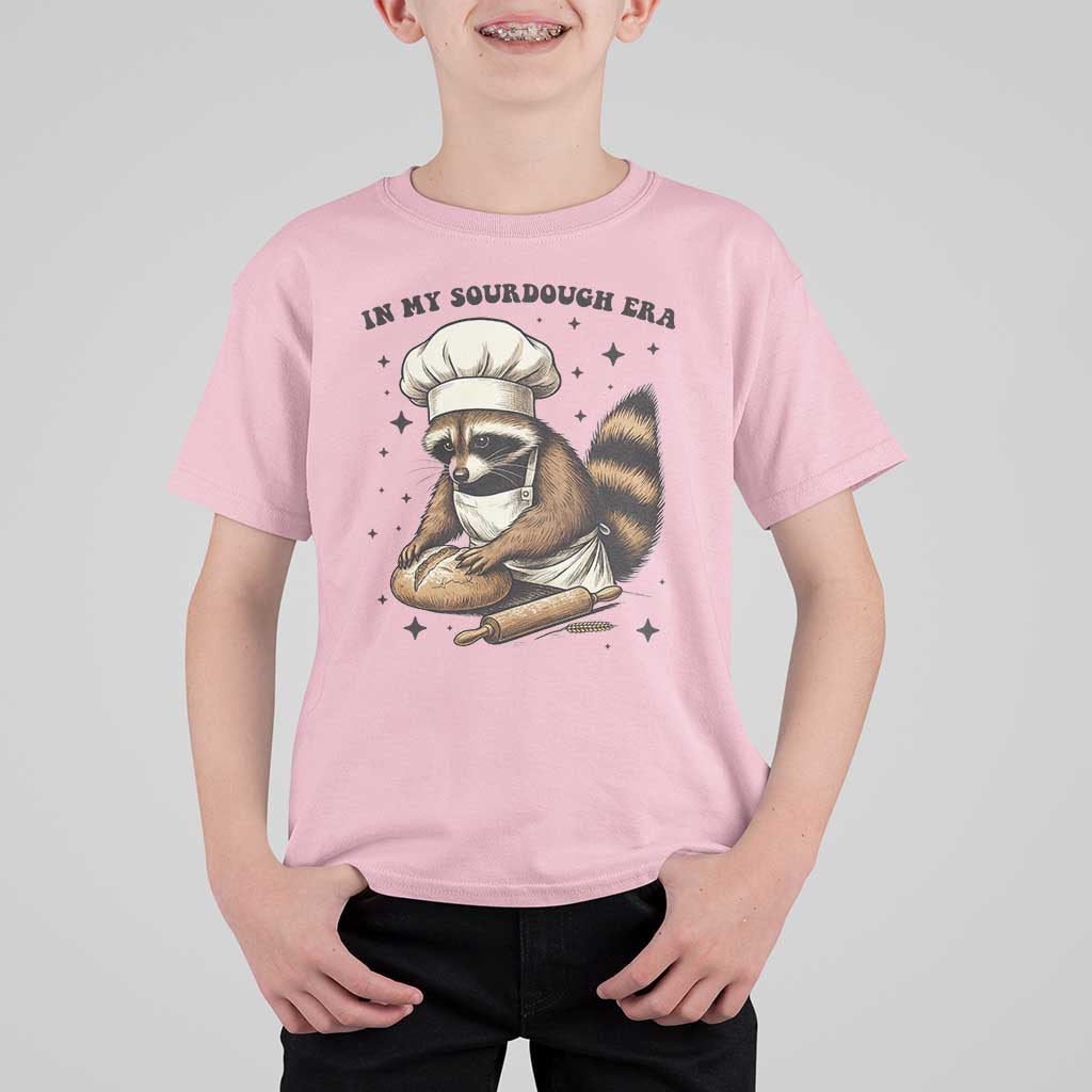 In My Sourdough Era T Shirt For Kid Funny Raccoon Baker - Wonder Print Shop