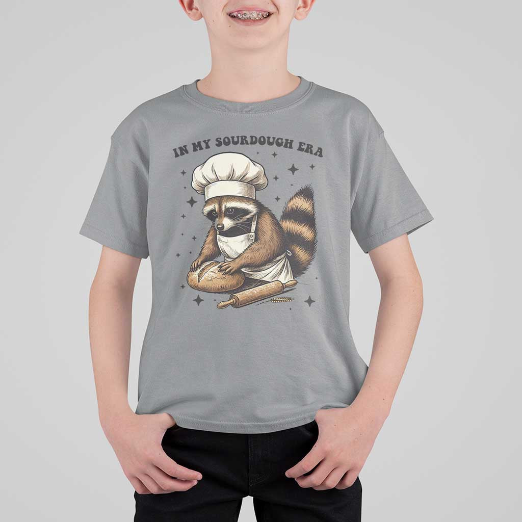 In My Sourdough Era T Shirt For Kid Funny Raccoon Baker - Wonder Print Shop