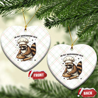 In My Sourdough Era Ceramic Ornament Funny Raccoon Baker - Wonder Print Shop